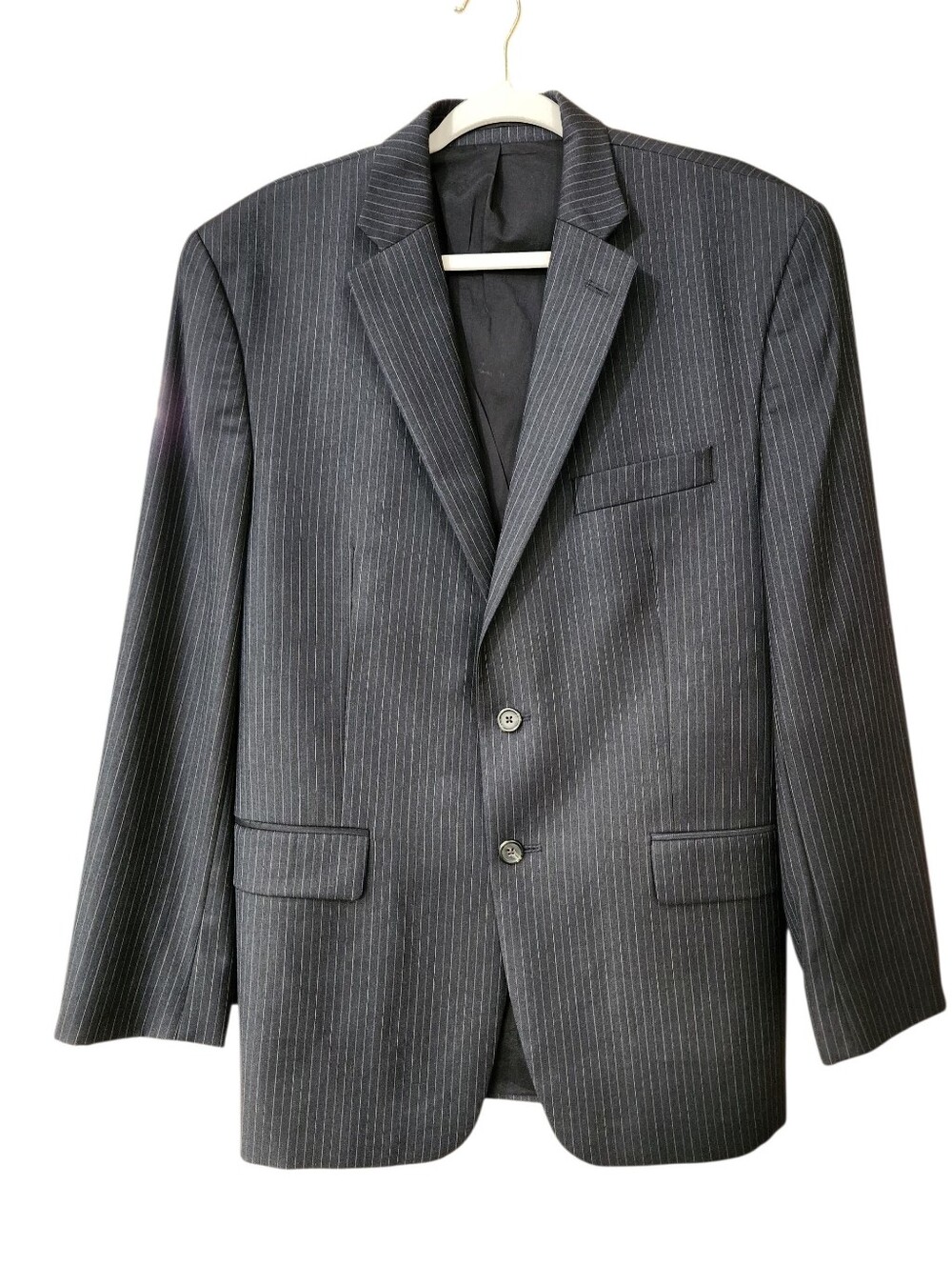 Lauren Ralph Lauren Sz 44R charcoal gray Label 100% Wool Pinstripe Blazer